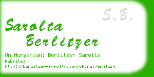 sarolta berlitzer business card